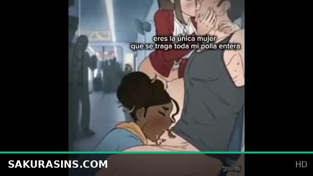 Hentai Susanamueye has public train sex with a boy and another girl (Spanish subs)