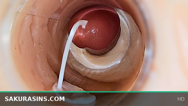 Camera inside deep pussy captures huge ejaculation of sperm