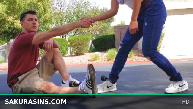Skater Boy Nails Petite Asian Neighbor Jada Kai in Hot Bedroom Action