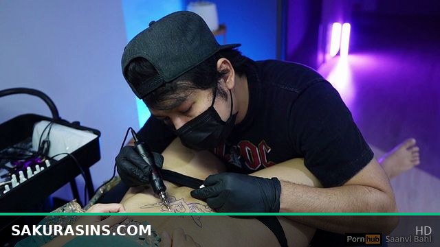 Indian Bhabhi Gets Tattooed and Explodes with Massive Squirting Orgasm