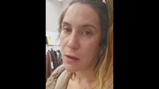 Masturbating and Unexpected Squirt Caught in Store Changing Room!