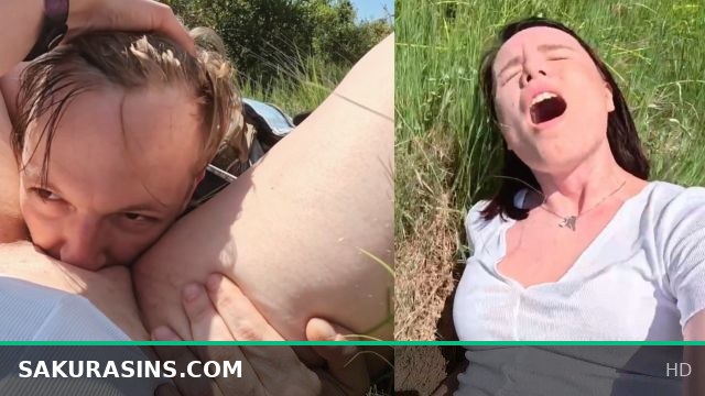 Asian beauty enjoys sea view, gets licked, multiple orgasms